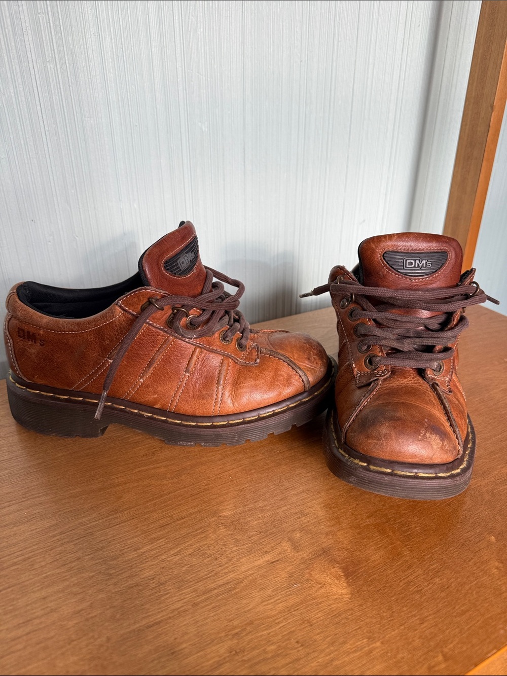 RAD & THRASHED Vintage 90s Y2K Dr. Martens Chunky Brown Leather Oxfords